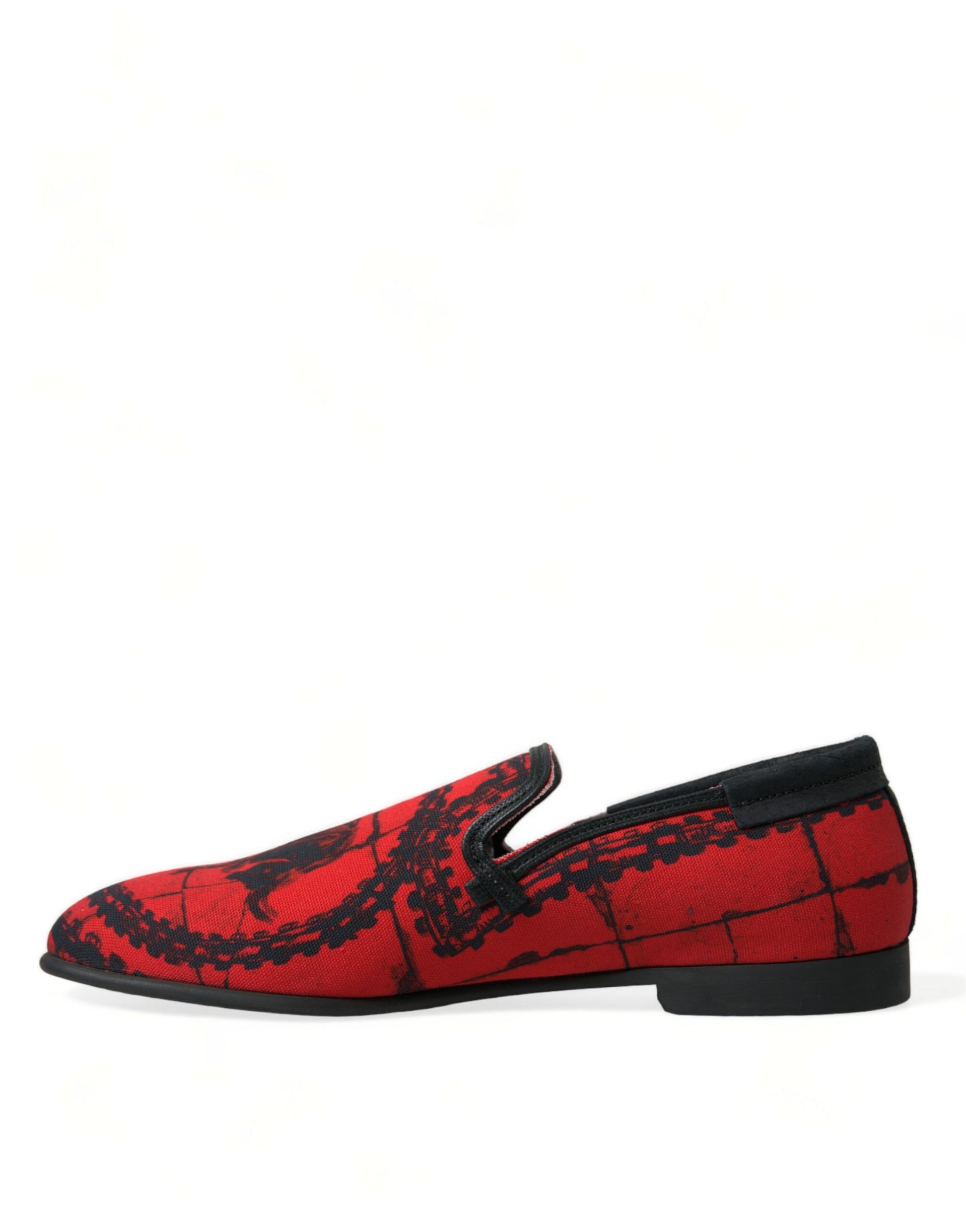 Dolce & Gabbana Red Black Torero Loafers Slippers Men Shoes - ClickThatClicks 