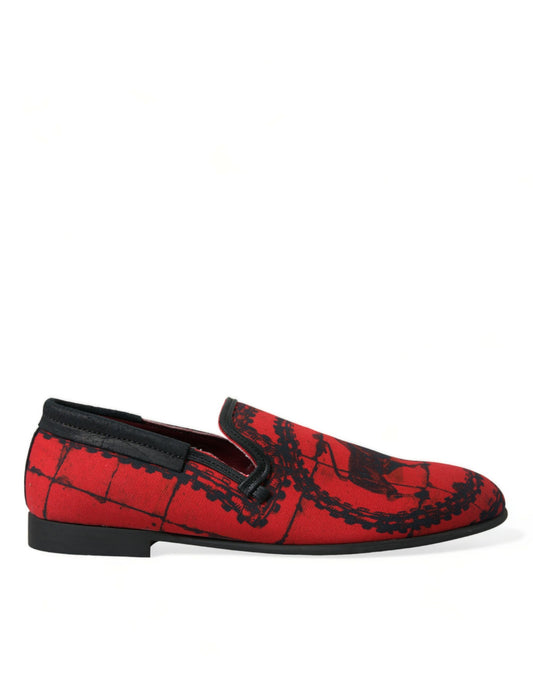 Dolce & Gabbana Red Black Torero Loafers Slippers Men Shoes - ClickThatClicks 