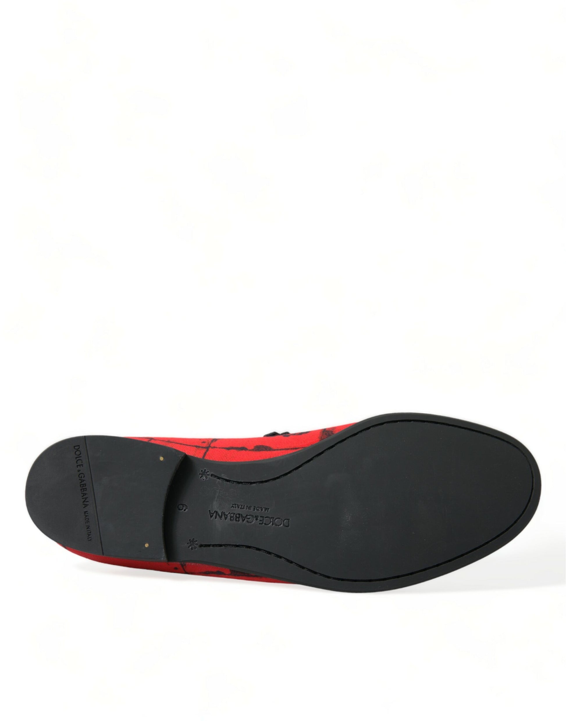Dolce & Gabbana Red Black Torero Loafers Slippers Men Shoes - ClickThatClicks 