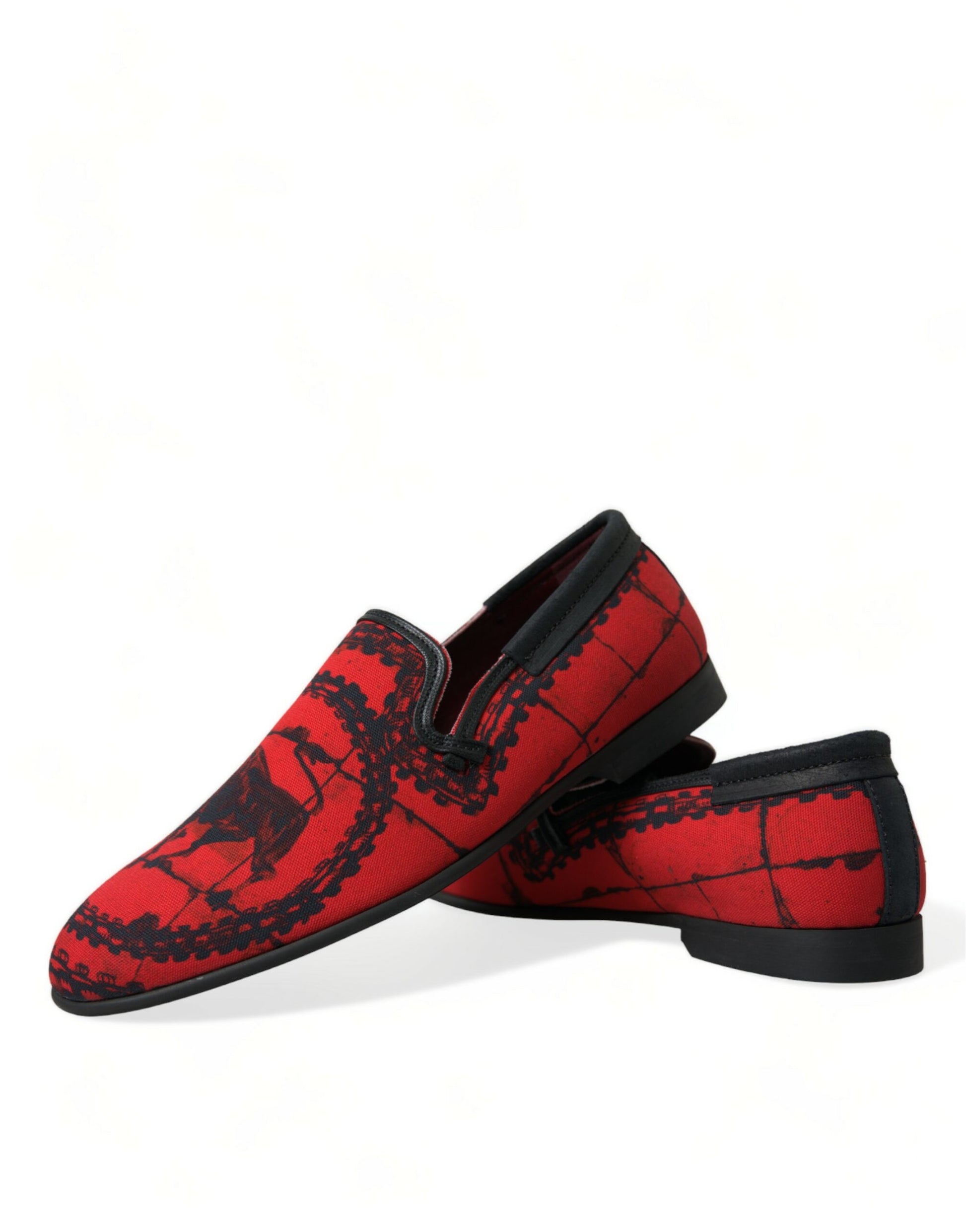 Dolce & Gabbana Red Black Torero Loafers Slippers Men Shoes - ClickThatClicks 