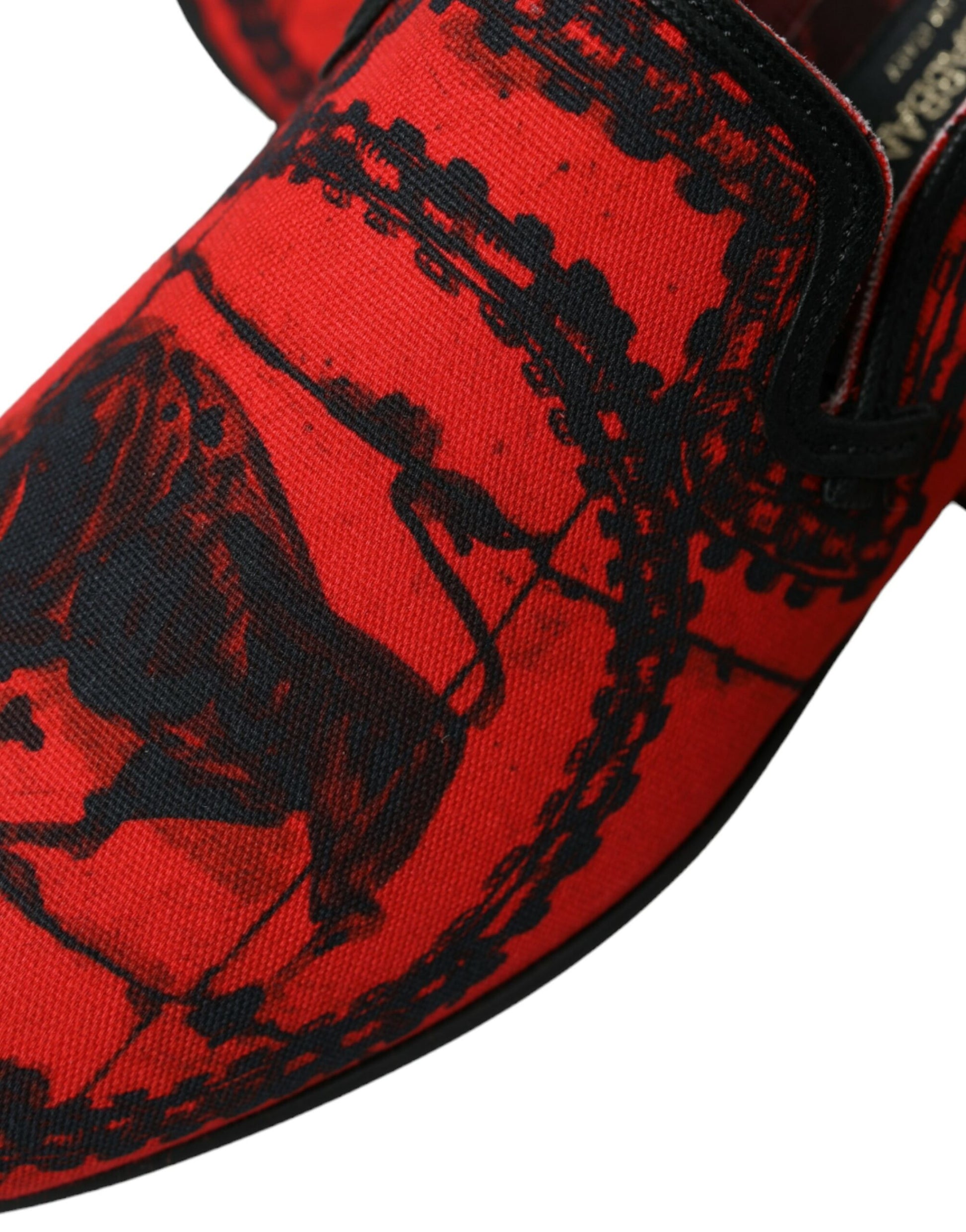 Dolce & Gabbana Red Black Torero Loafers Slippers Men Shoes - ClickThatClicks 