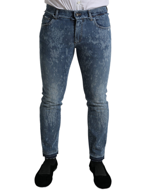 Dolce & Gabbana Blue Washed Skinny Cotton Stretch Denim Jeans - ClickThatClicks 