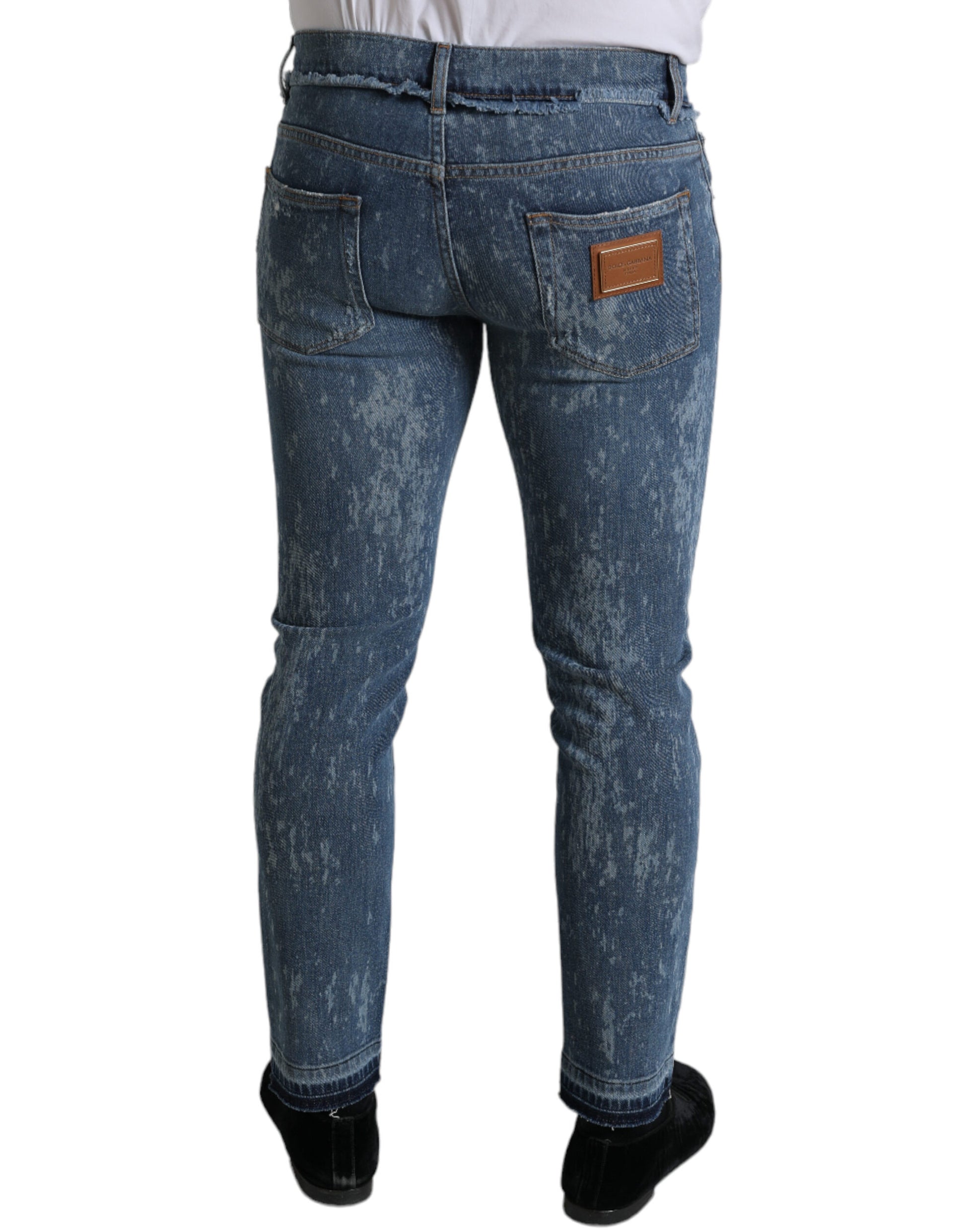 Dolce & Gabbana Blue Washed Skinny Cotton Stretch Denim Jeans - ClickThatClicks 