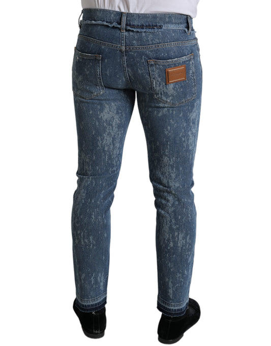 Dolce & Gabbana Blue Washed Skinny Cotton Stretch Denim Jeans - ClickThatClicks 