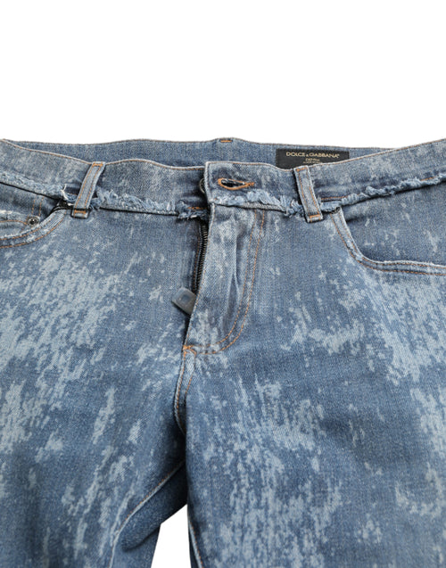 Dolce & Gabbana Blue Washed Skinny Cotton Stretch Denim Jeans - ClickThatClicks 