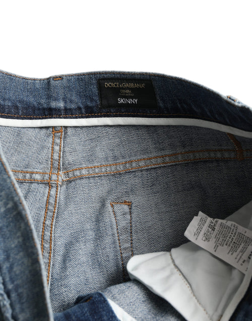 Dolce & Gabbana Blue Washed Skinny Cotton Stretch Denim Jeans - ClickThatClicks 