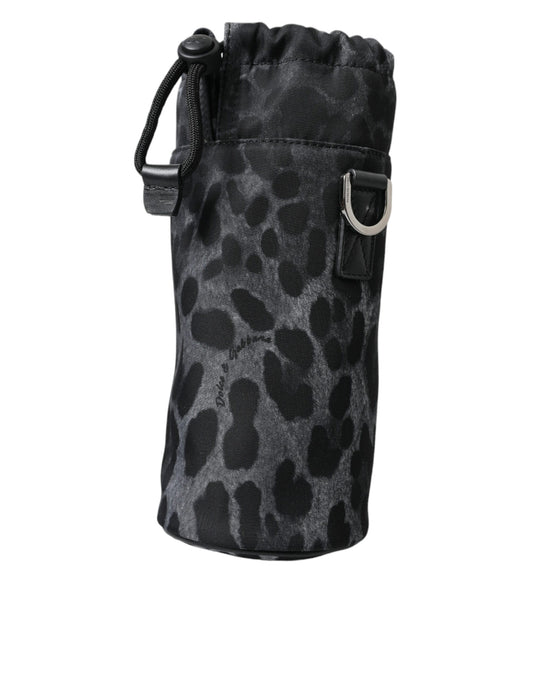 Dolce & Gabbana Black Leopard Round Slim Tote Bottle Cage Bag - ClickThatClicks 