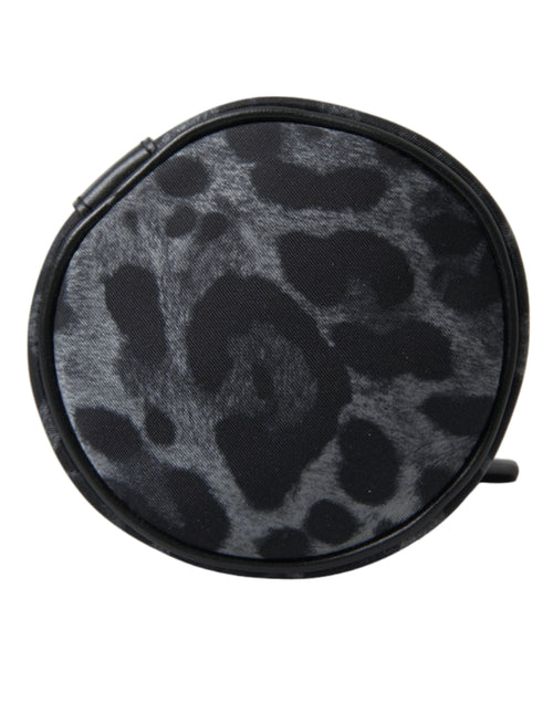Dolce & Gabbana Black Leopard Round Slim Tote Bottle Cage Bag - ClickThatClicks 