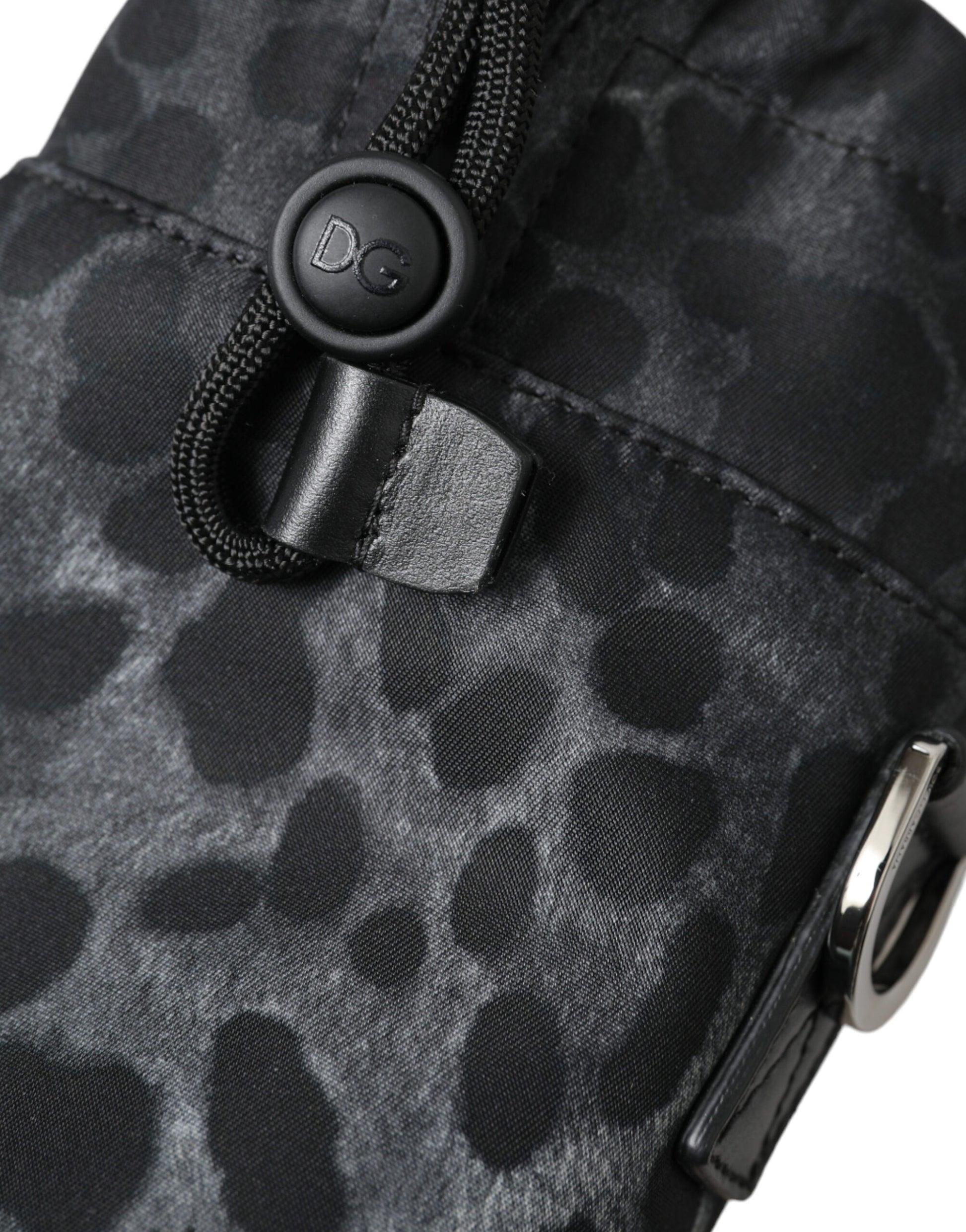 Dolce & Gabbana Black Leopard Round Slim Tote Bottle Cage Bag - ClickThatClicks 