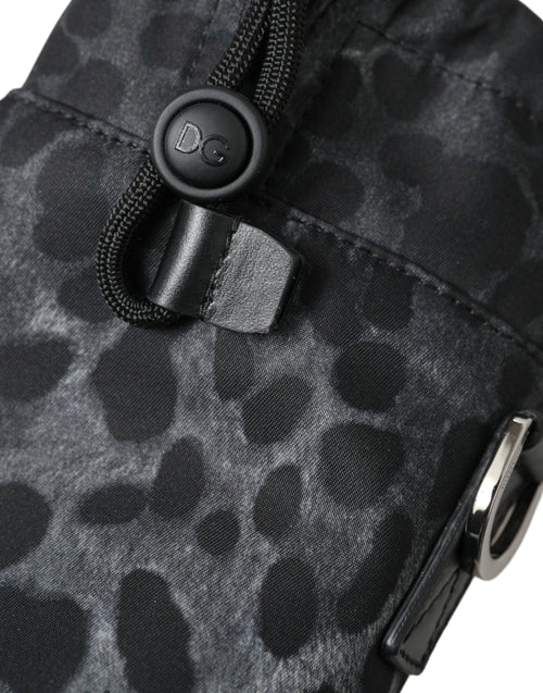 Dolce & Gabbana Black Leopard Round Slim Tote Bottle Cage Bag - ClickThatClicks 