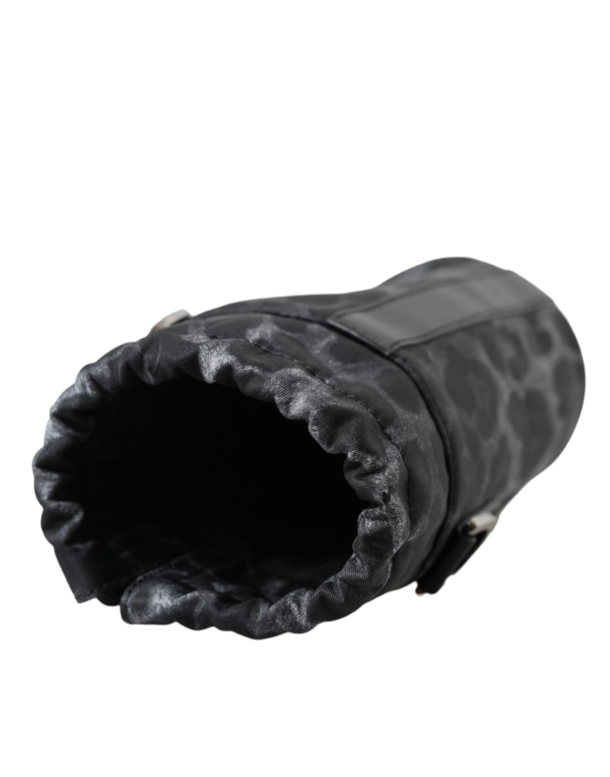 Dolce & Gabbana Black Leopard Round Slim Tote Bottle Cage Bag - ClickThatClicks 