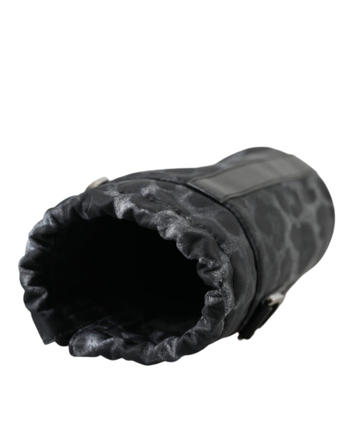 Dolce & Gabbana Black Leopard Round Slim Tote Bottle Cage Bag - ClickThatClicks 