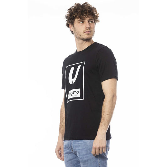 Ungaro Sport Black Cotton Men T-Shirt - ClickThatClicks 