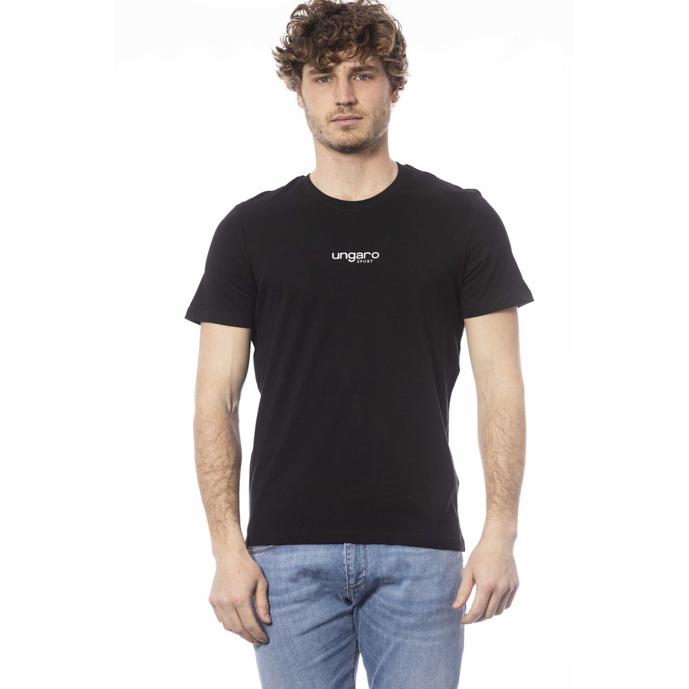 Ungaro Sport Black Cotton Men T-Shirt - ClickThatClicks 