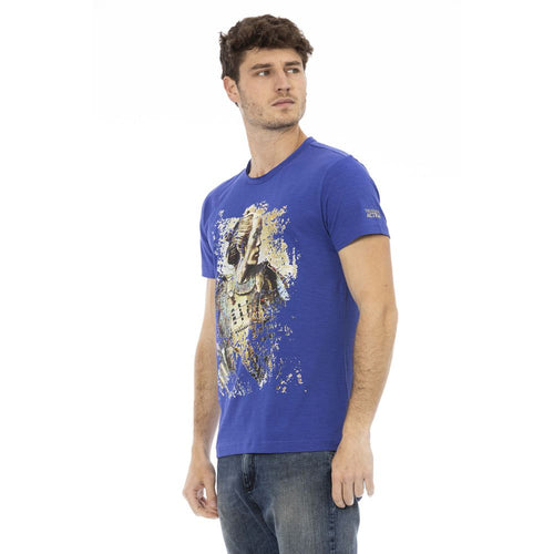 Trussardi Action Blue Cotton Men's T-Shirt - ClickThatClicks 