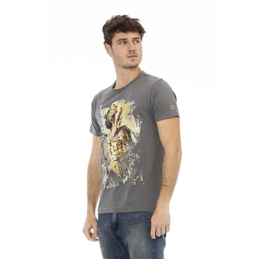 Trussardi Action Gray Cotton Men Short Sleeve T-Shirt - ClickThatClicks 