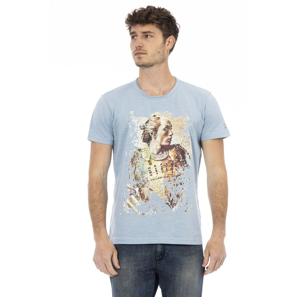 Trussardi Action Light Blue Cotton Men T-Shirt - ClickThatClicks 