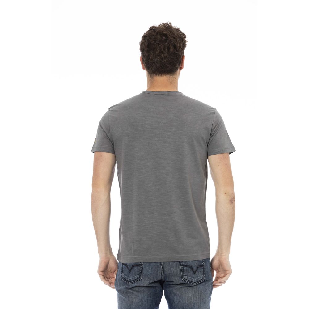 Trussardi Action Gray Cotton Men Short Sleeve T-Shirt - ClickThatClicks 