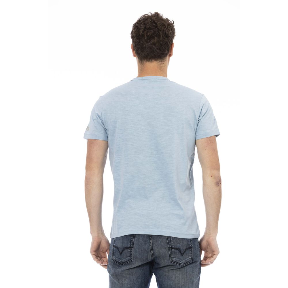 Trussardi Action Light Blue Cotton Men T-Shirt - ClickThatClicks 