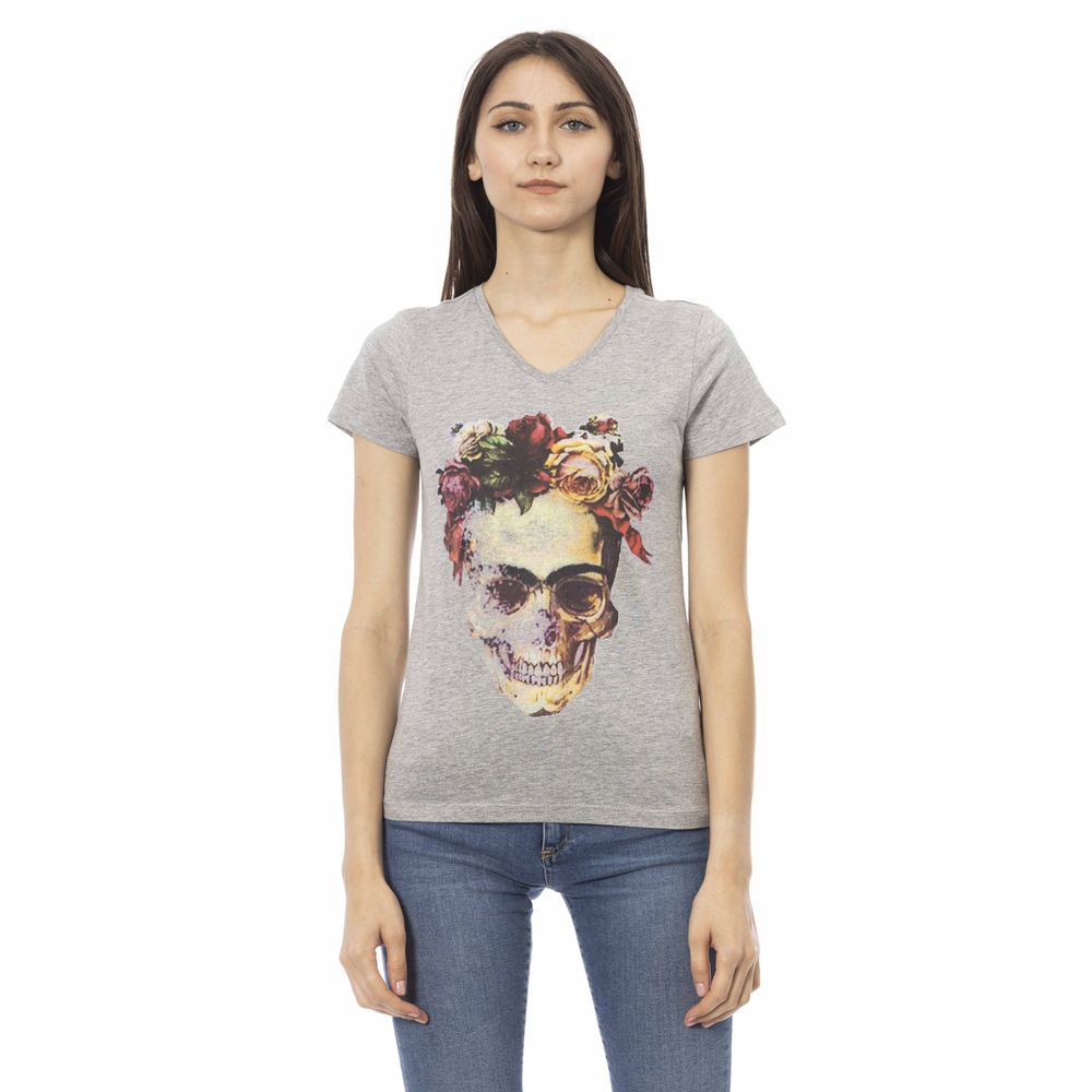 Trussardi Action Gray Cotton Women Top - ClickThatClicks 
