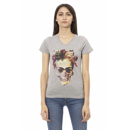 Trussardi Action Gray Cotton Women Top - ClickThatClicks 