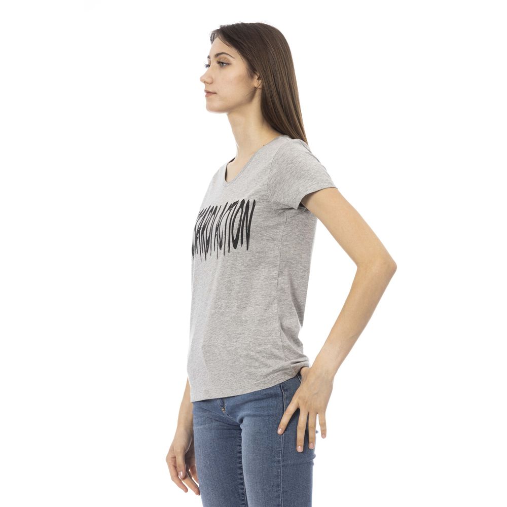 Trussardi Action Gray Cotton Women T-Shirt - ClickThatClicks 