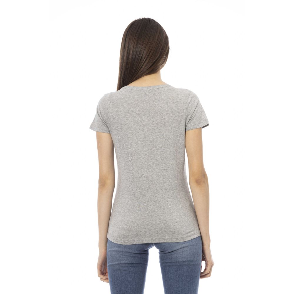 Trussardi Action Gray Cotton Women T-Shirt - ClickThatClicks 