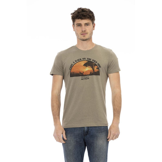 Trussardi Action Green Cotton Men T-Shirt - ClickThatClicks 