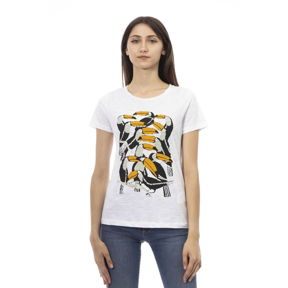 Trussardi Action White Cotton Women T-Shirt - ClickThatClicks 