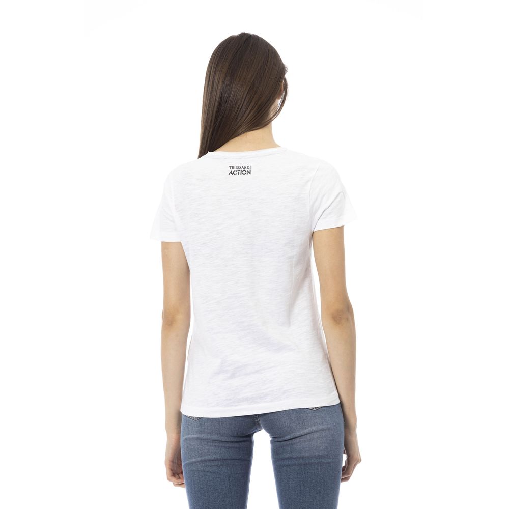 Trussardi Action White Cotton Women T-Shirt - ClickThatClicks 