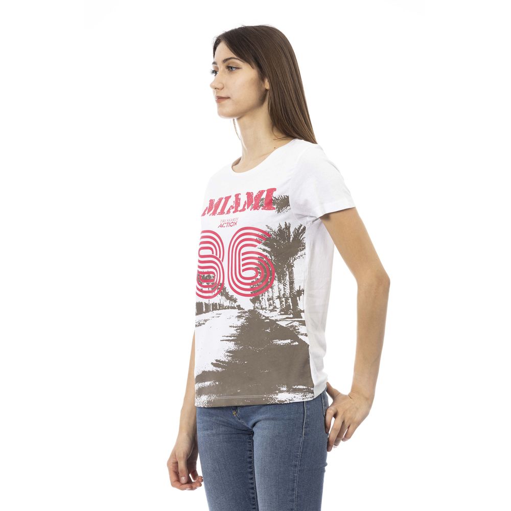 Trussardi Action White Cotton Women T-Shirt - ClickThatClicks 