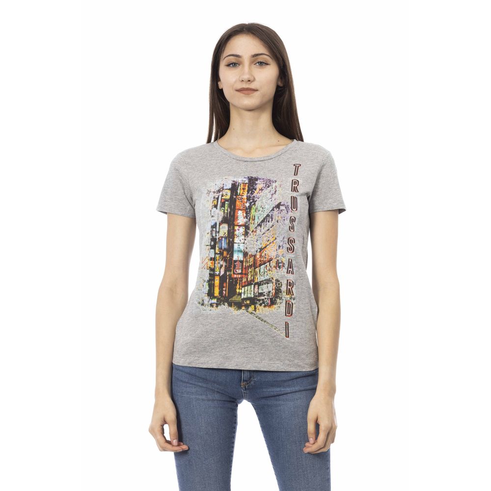 Trussardi Action Gray Cotton Women T-Shirt - ClickThatClicks 
