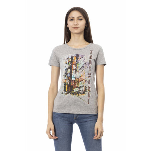 Trussardi Action Gray Cotton Women T-Shirt - ClickThatClicks 