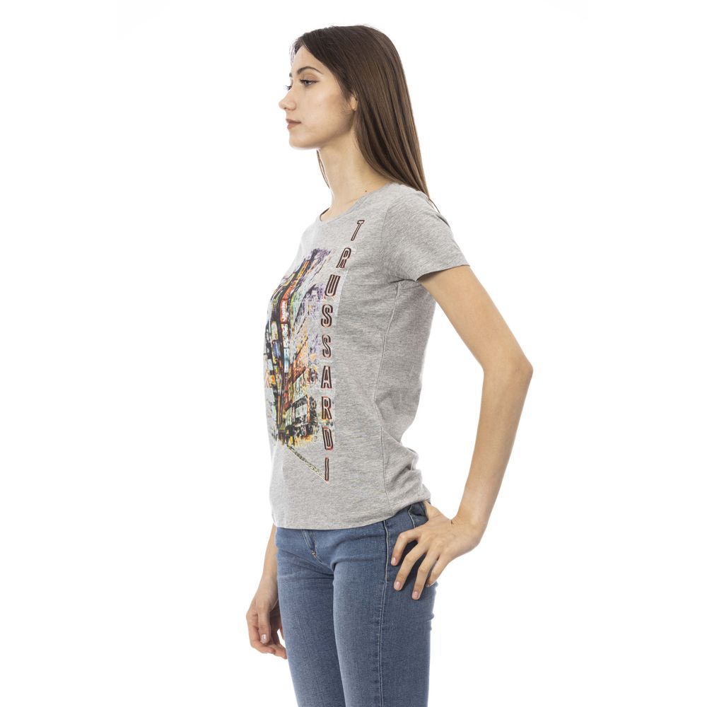 Trussardi Action Gray Cotton Women T-Shirt - ClickThatClicks 