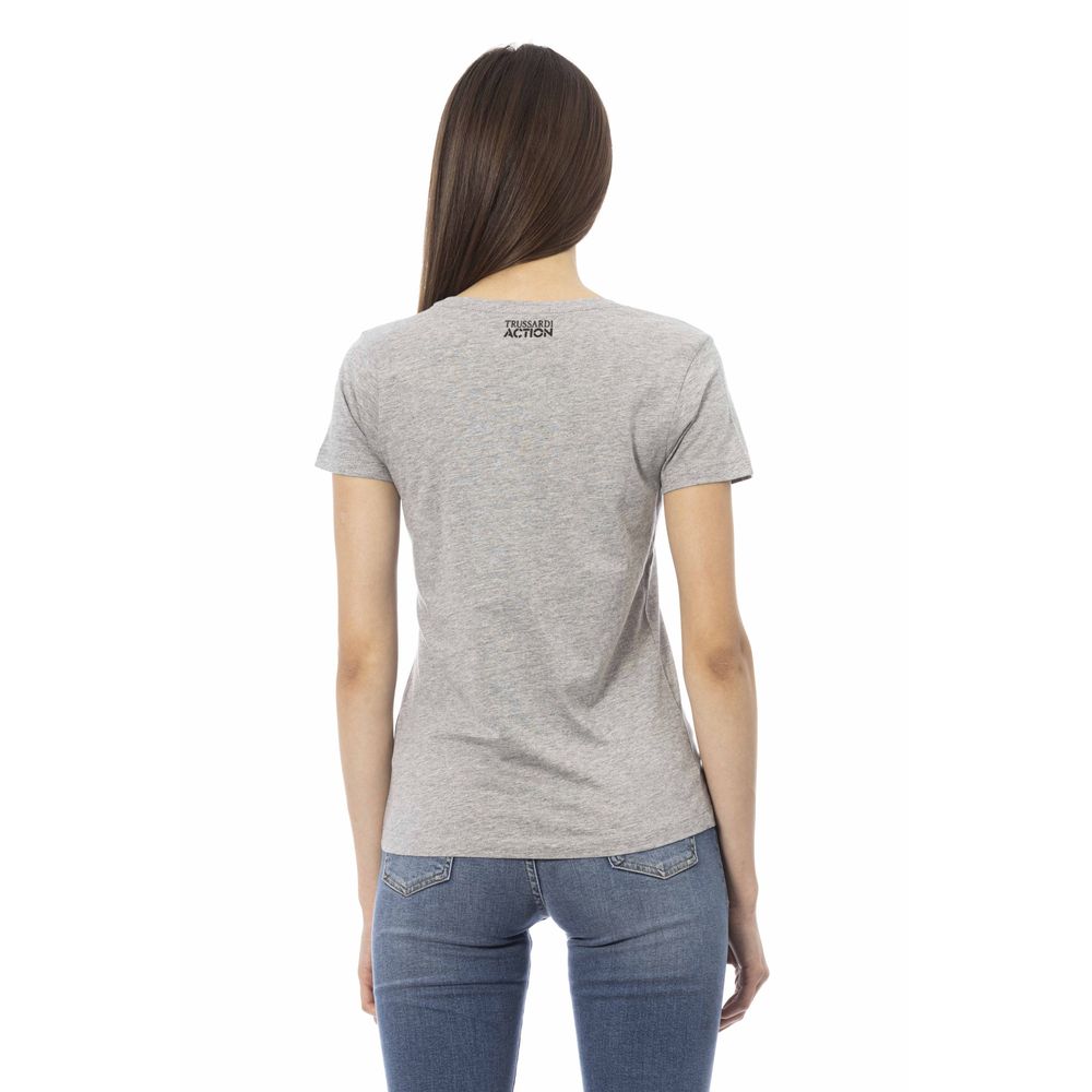 Trussardi Action Gray Cotton Women T-Shirt - ClickThatClicks 