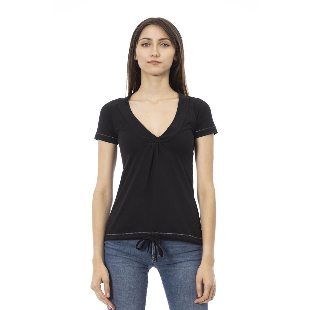 Trussardi Action Black Cotton Women T-Shirt - ClickThatClicks 