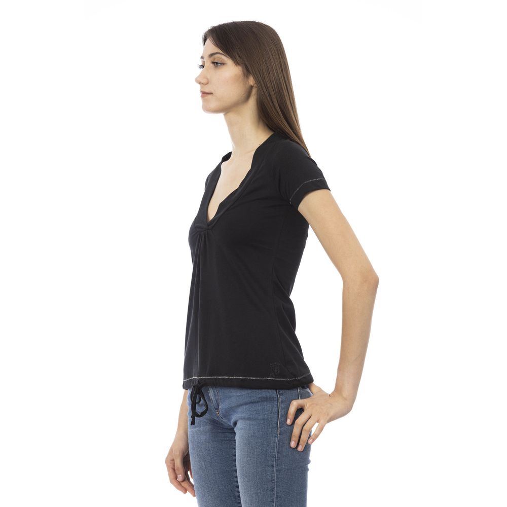 Trussardi Action Black Cotton Women T-Shirt - ClickThatClicks 