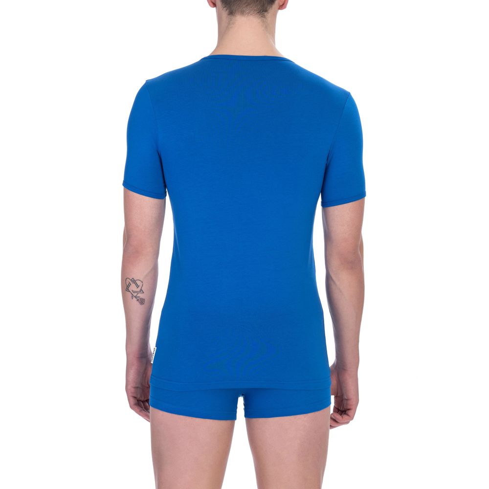 Bikkembergs Blue Cotton Men T-Shirt - ClickThatClicks 