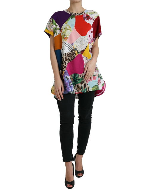 Dolce & Gabbana Multicolor Patchwork Cotton Silk Blouse Top - ClickThatClicks 
