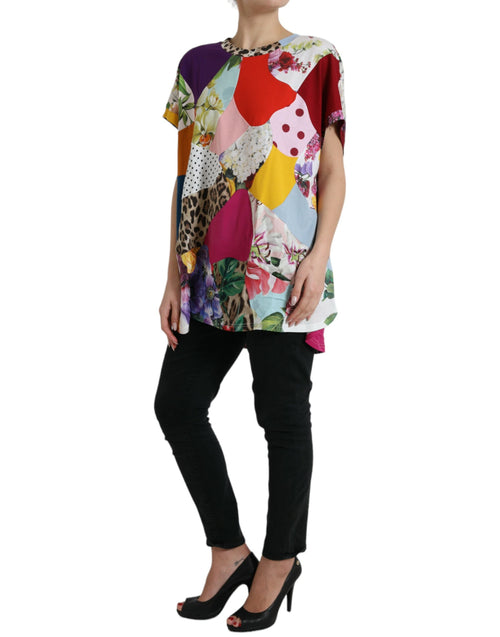 Dolce & Gabbana Multicolor Patchwork Cotton Silk Blouse Top - ClickThatClicks 