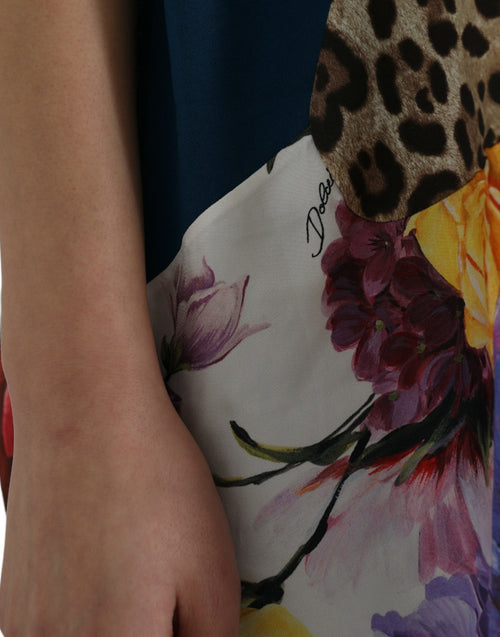 Dolce & Gabbana Multicolor Patchwork Cotton Silk Blouse Top - ClickThatClicks 