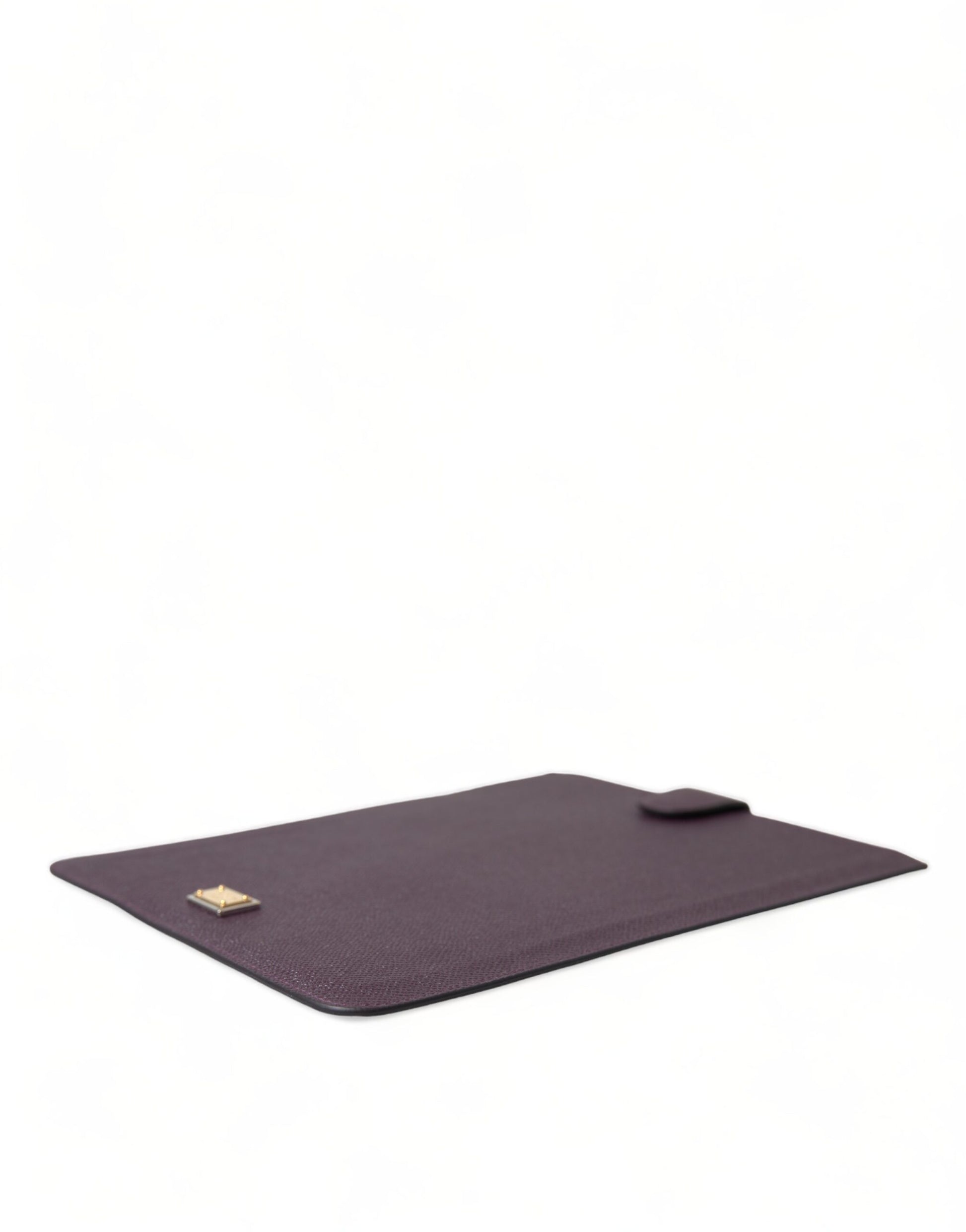 Dolce & Gabbana Dark Brown Leather Logo Plaque Cover Sleeve Tablet Case - ClickThatClicks 