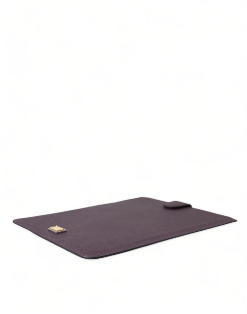 Dolce & Gabbana Dark Brown Leather Logo Plaque Cover Sleeve Tablet Case - ClickThatClicks 