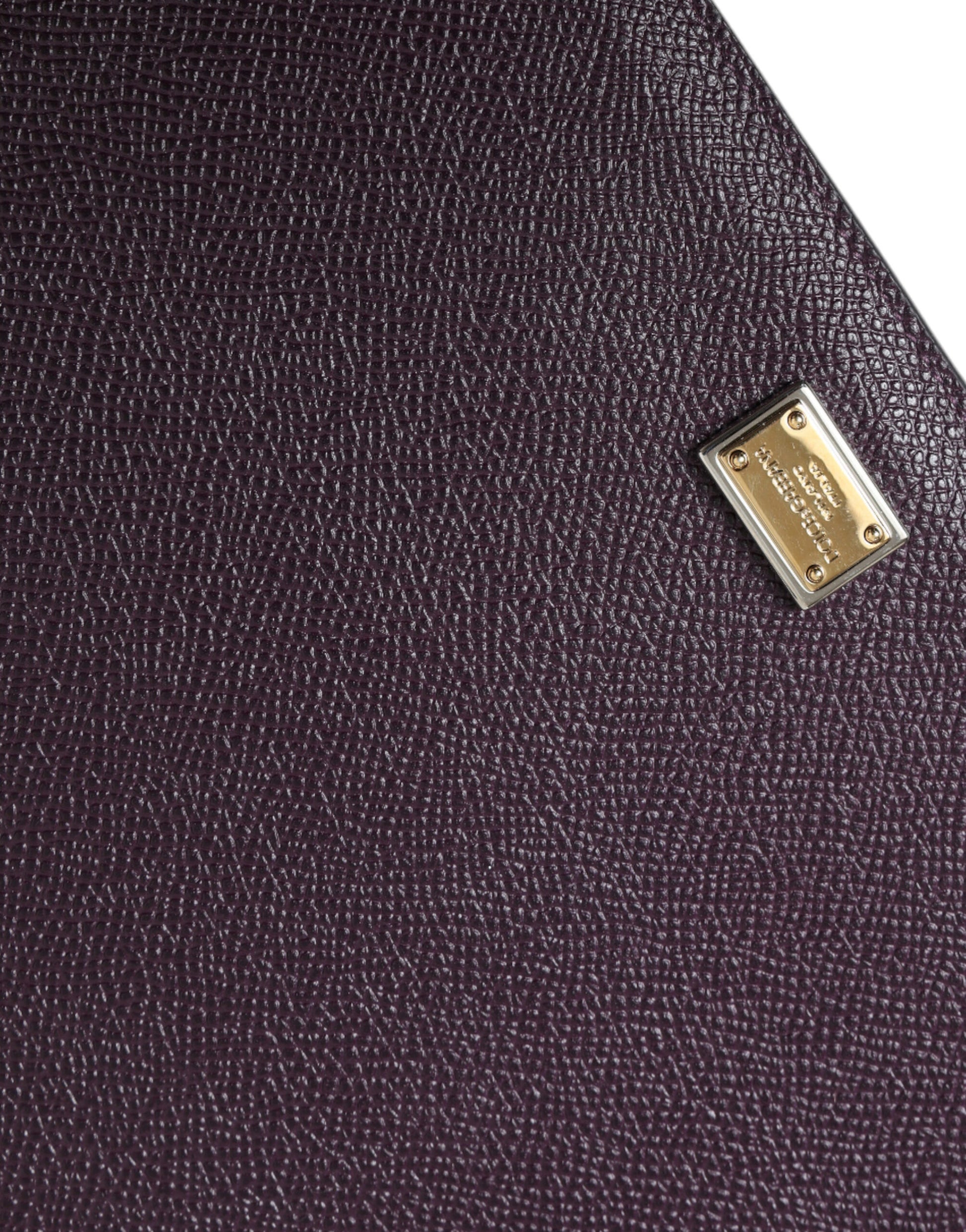 Dolce & Gabbana Dark Brown Leather Logo Plaque Cover Sleeve Tablet Case - ClickThatClicks 