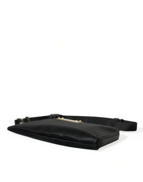 Dolce & Gabbana Black Nylon Logo Plaque Keyring Pouch Clutch Bag - ClickThatClicks 