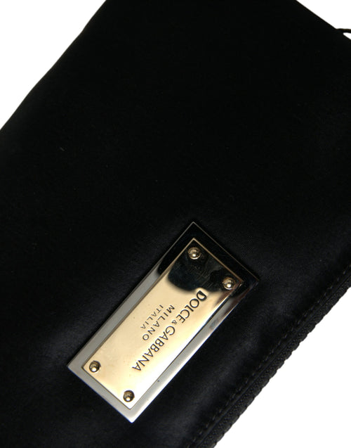 Dolce & Gabbana Black Nylon Logo Plaque Keyring Pouch Clutch Bag - ClickThatClicks 