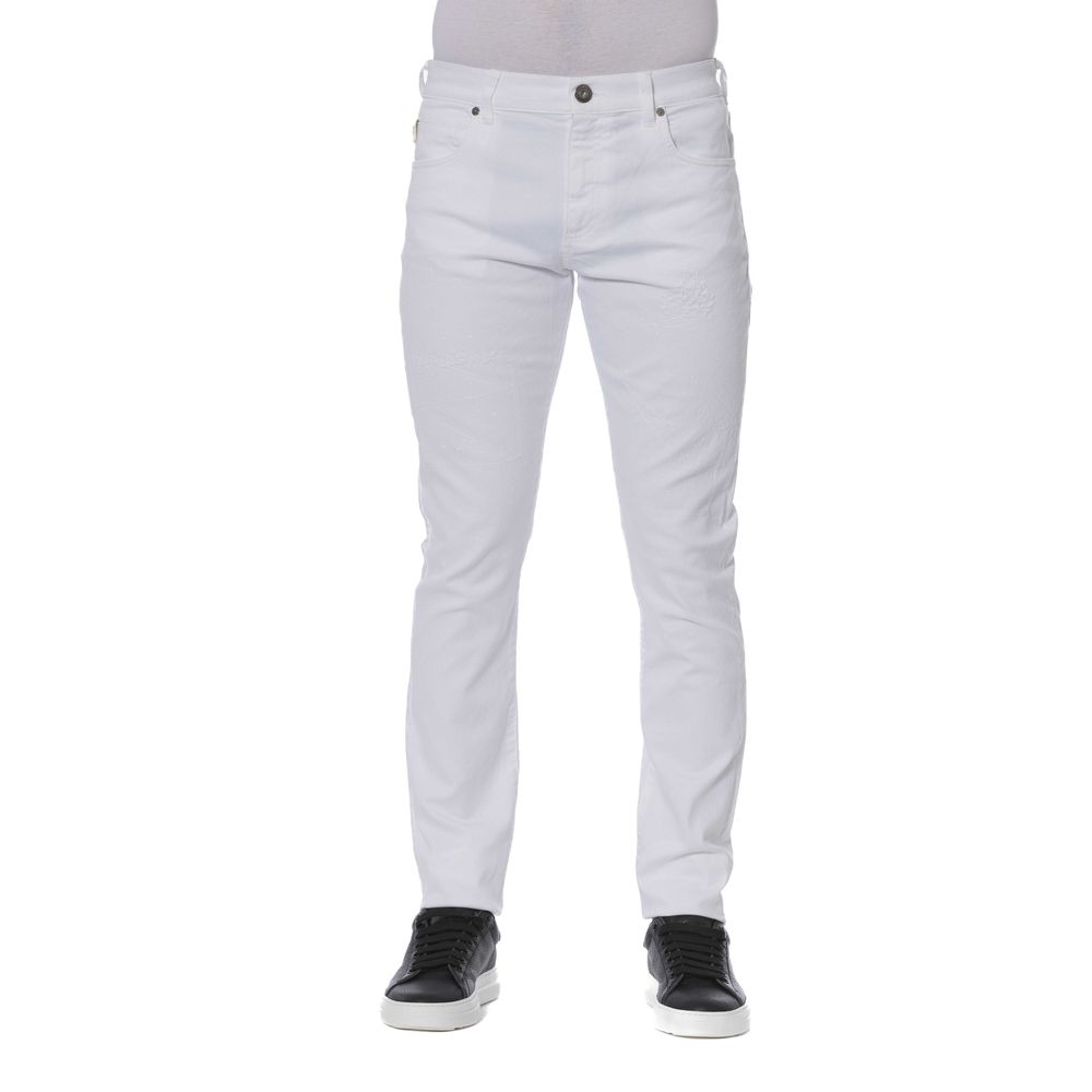 Trussardi Jeans White Cotton Men Jeans - ClickThatClicks 