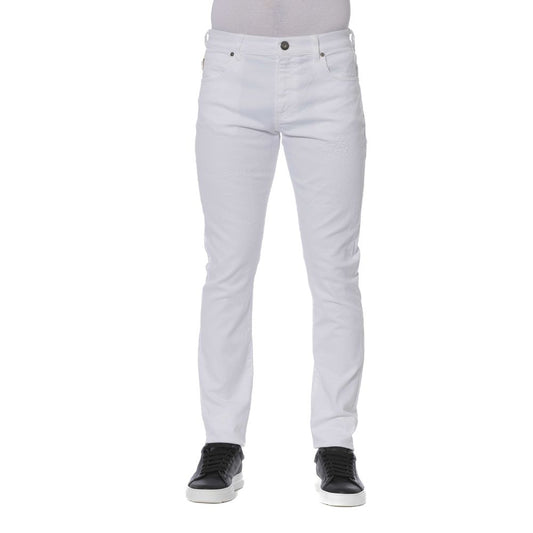 Trussardi Jeans White Cotton Men Jeans - ClickThatClicks 