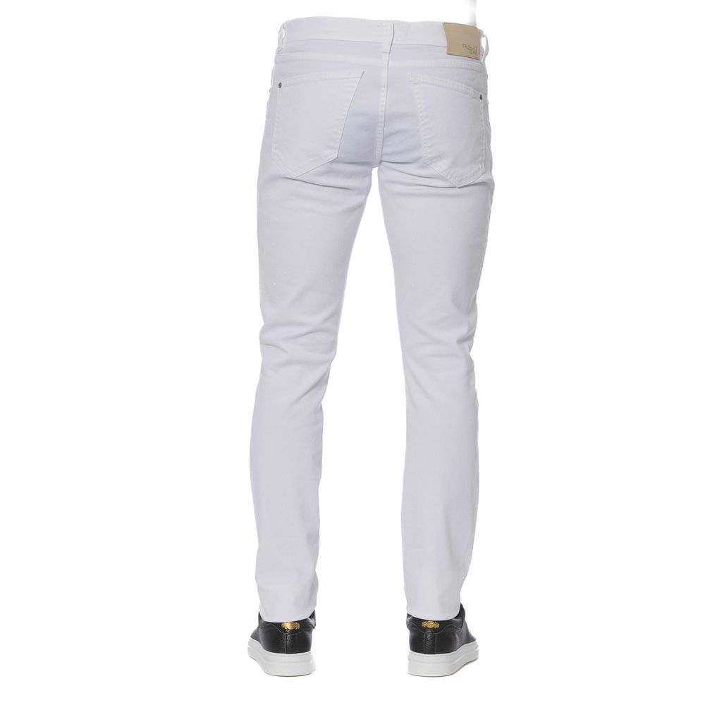 Trussardi Jeans White Cotton Men Jeans - ClickThatClicks 