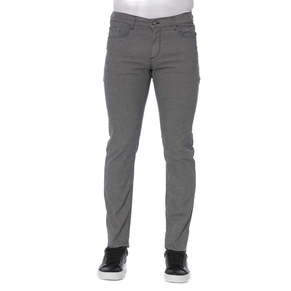 Trussardi Jeans Gray Cotton Men's Pants - ClickThatClicks 